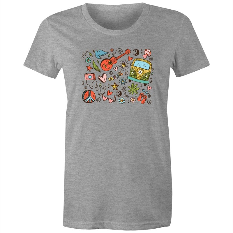 Women's Hippie Designed T-shirt