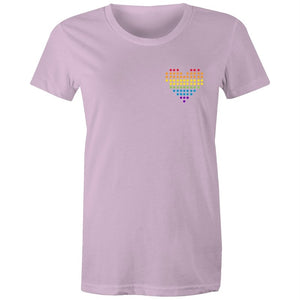 Women's Rainbow Heart Pocket T-shirt