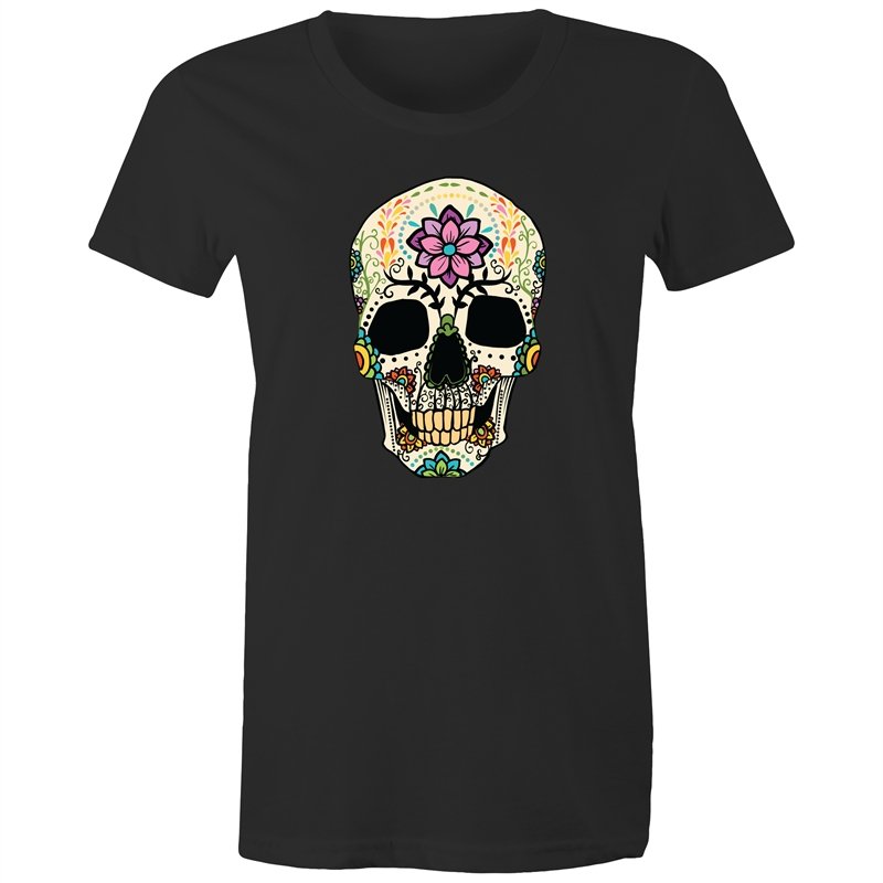 Women's Flower Sugar Skull T-shirt