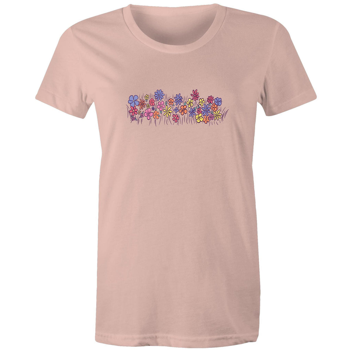 Women's Colourful Flower Field T-shirt