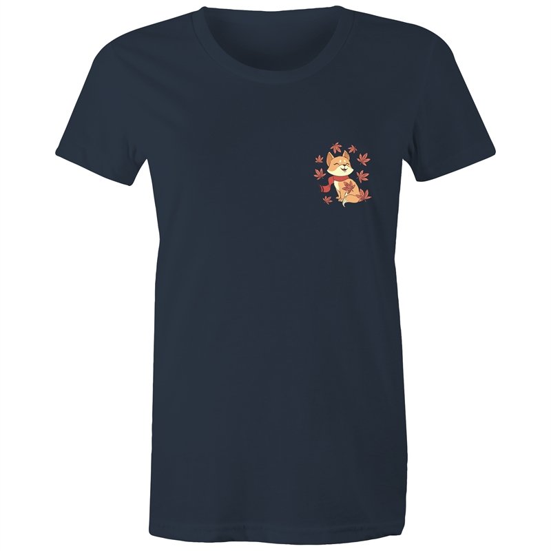 Women's Cute Spring Fox Pocket T-shirt