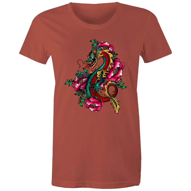 Women's Floral Dragon T-shirt