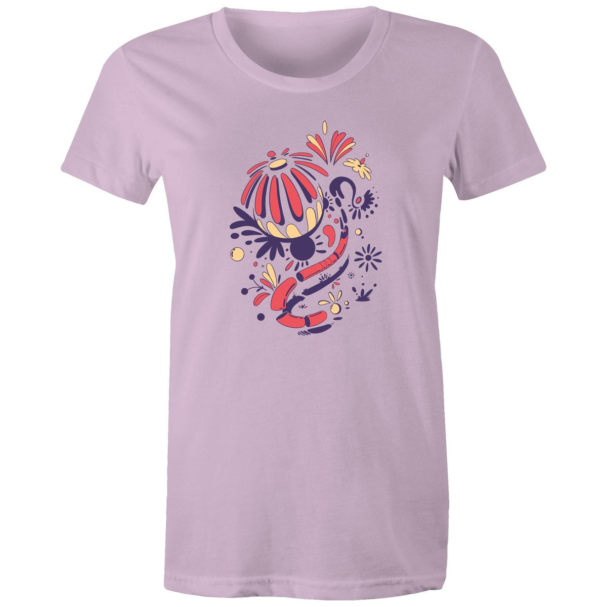Women's Abstract Flower Art T-shirt