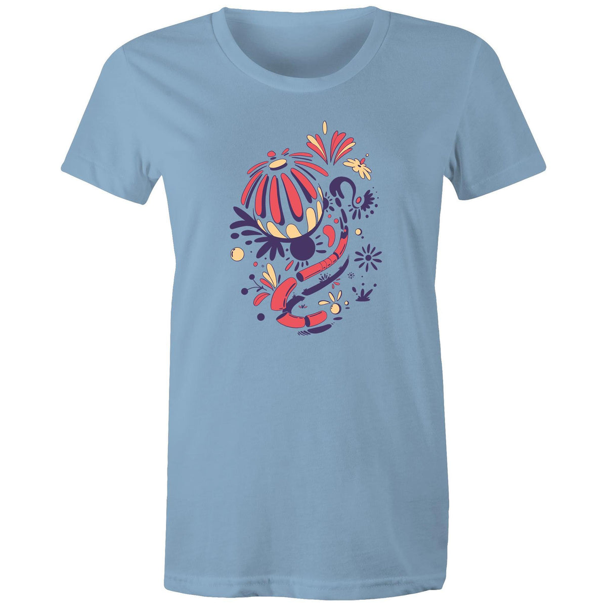 Women's Abstract Flower Art T-shirt