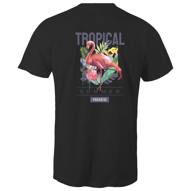 Men's Summer T-shirt With Back Flamingo Print