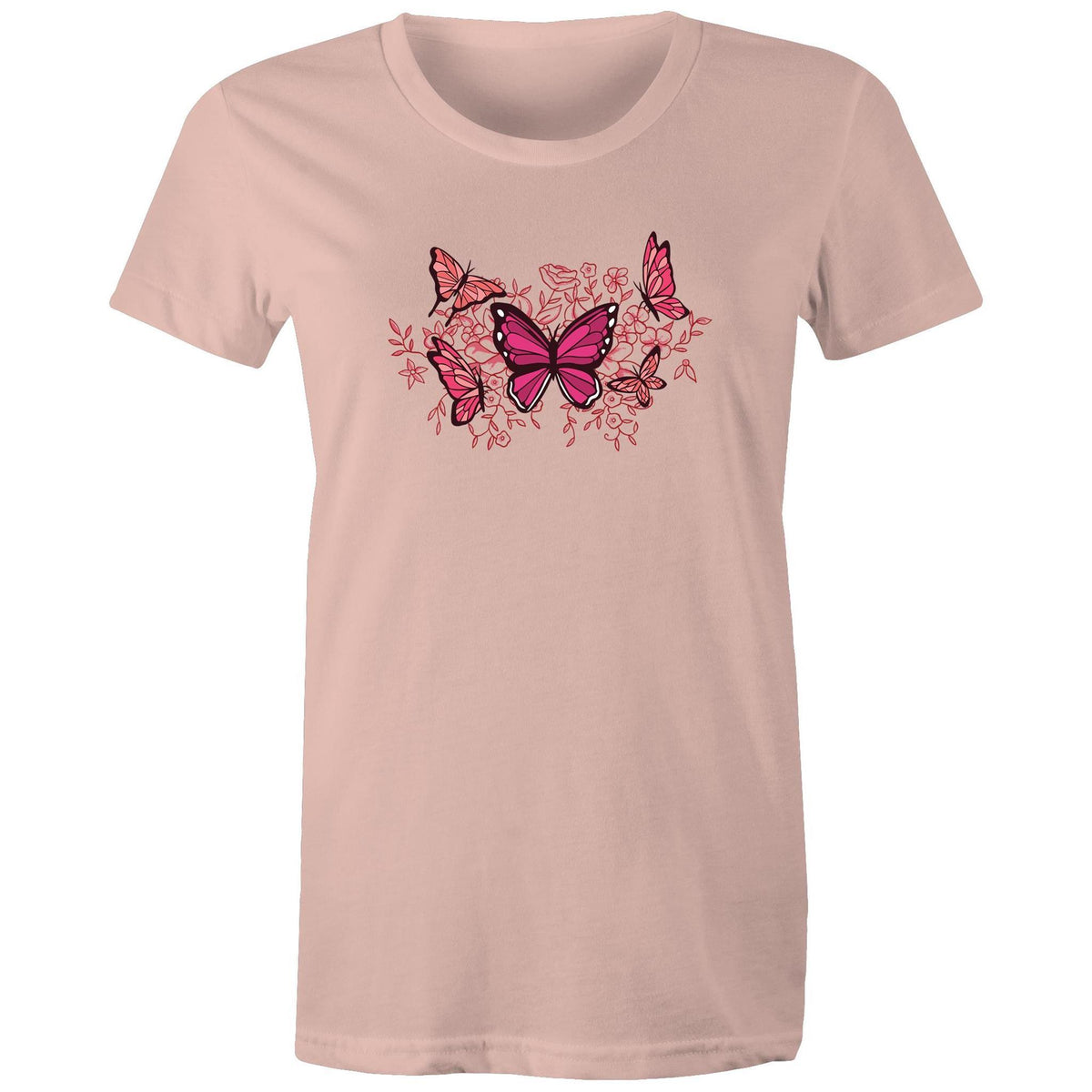 Women's Butterflies and Flowers T-shirt