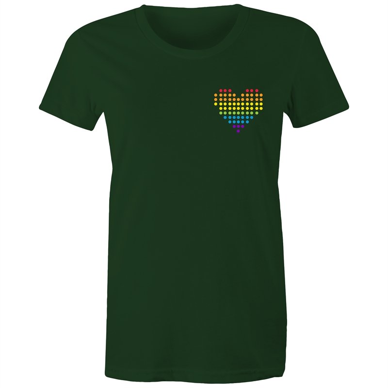 Women's Rainbow Heart Pocket T-shirt