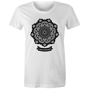 Women's Mandala Open Up Your Heart T-shirt