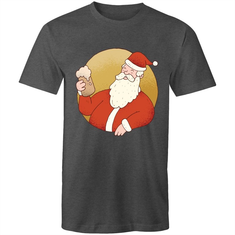 Men's Beer Drinking Santa T-shirt
