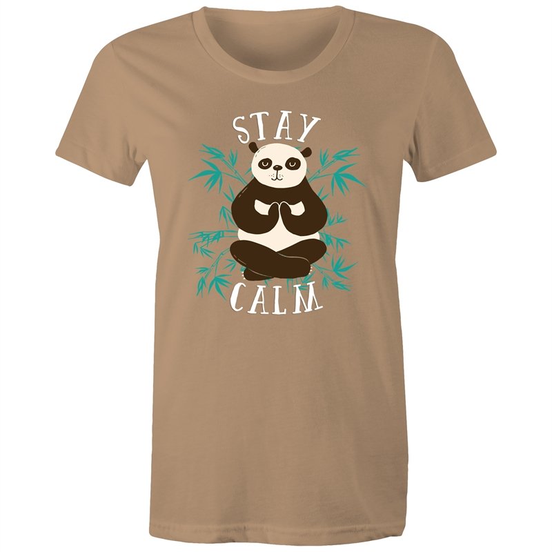 Women's Yoga Stay Calm Panda T-shirt