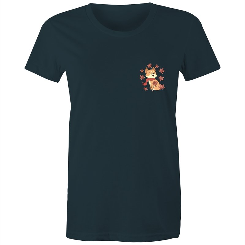 Women's Cute Spring Fox Pocket T-shirt