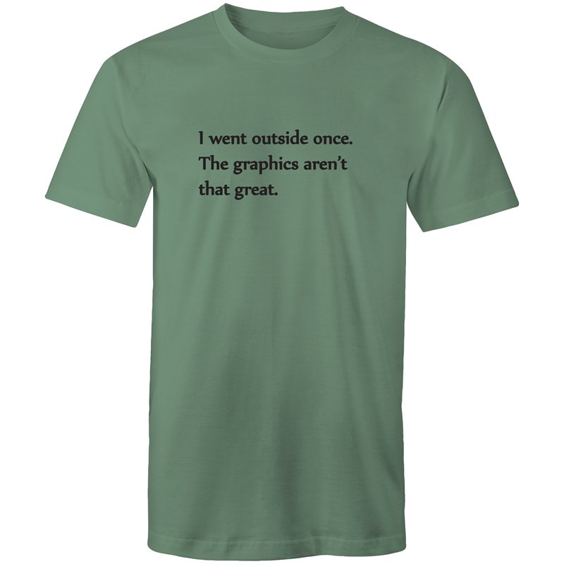 Men's Funny I Wen't Outside Once The Graphics Aren't That Great T-shirt