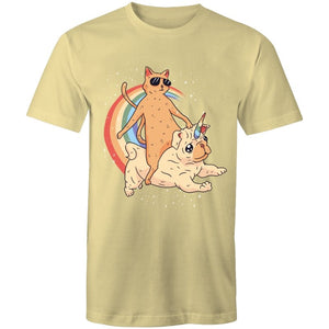 Men's Funny Cat Riding Unicorn T-shirt