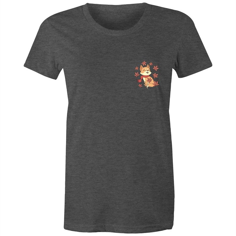 Women's Cute Spring Fox Pocket T-shirt