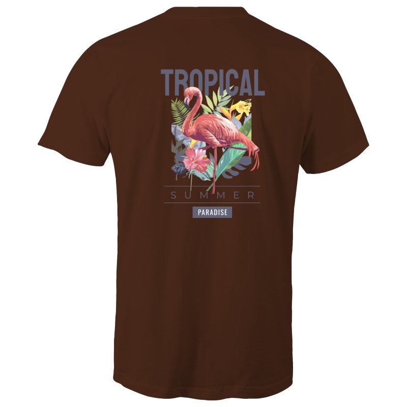 Men's Summer T-shirt With Back Flamingo Print