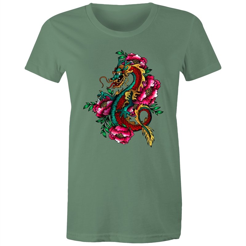 Women's Floral Dragon T-shirt