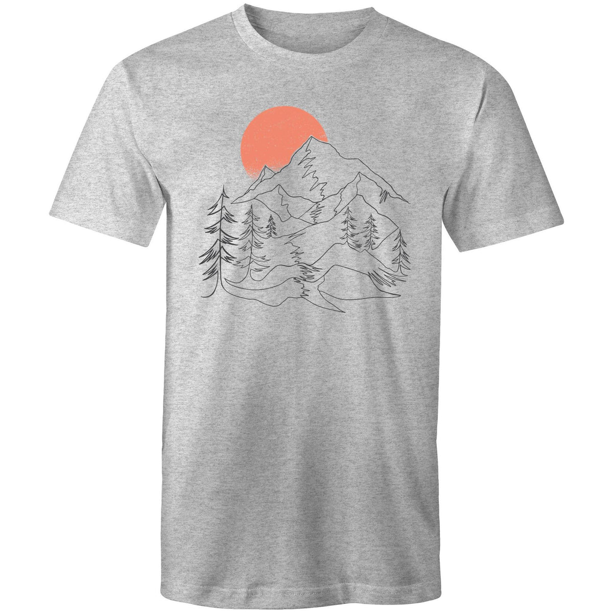 Men's Sunrise Mountain Line Art T-shirt