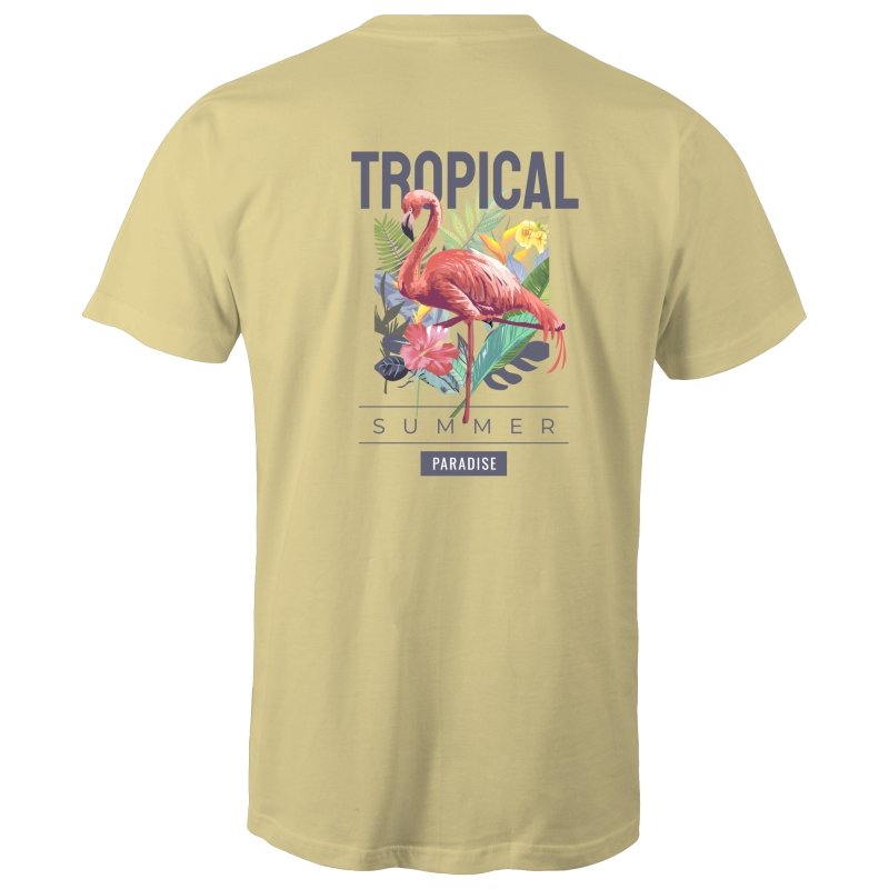 Men's Summer T-shirt With Back Flamingo Print