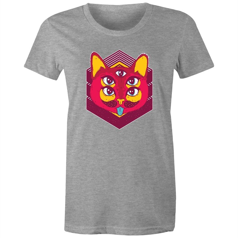 Women's Psychedelic Cat T-shirt