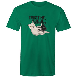Men's Trust Me, I Work On Computers Cat T-shirt