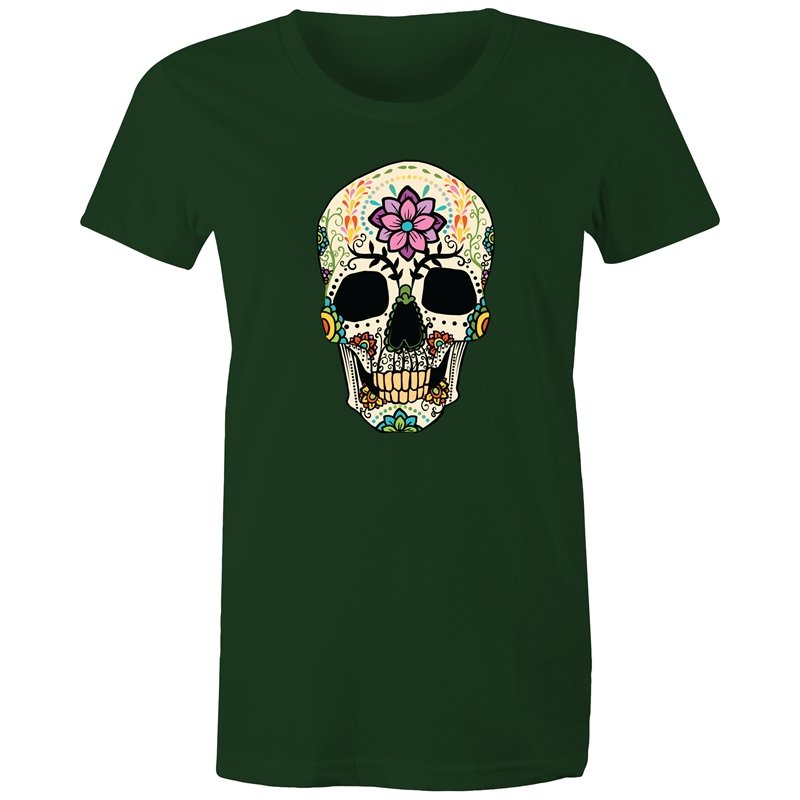 Women's Flower Sugar Skull T-shirt