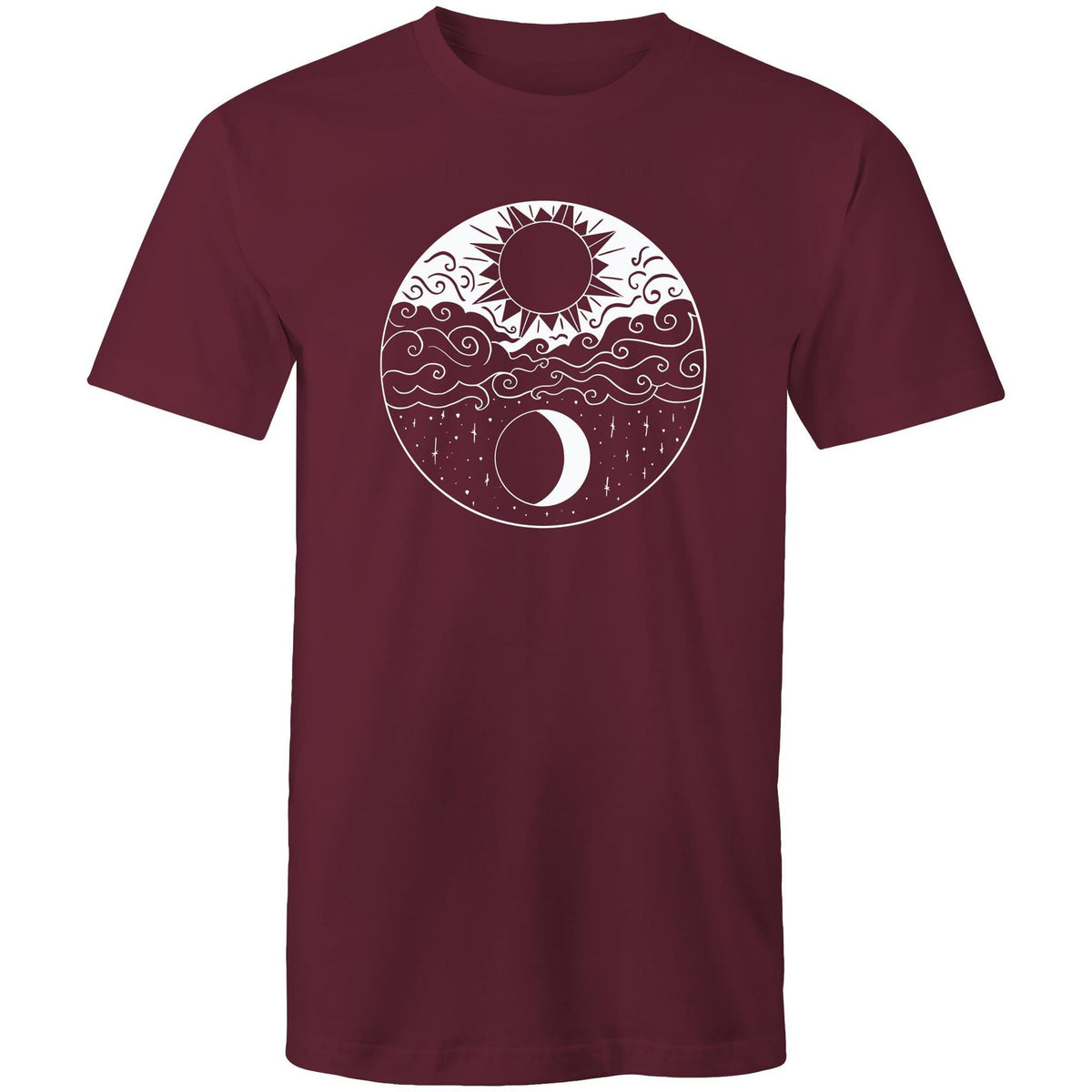 Men's Cool Sun And Moon Art T-shirt
