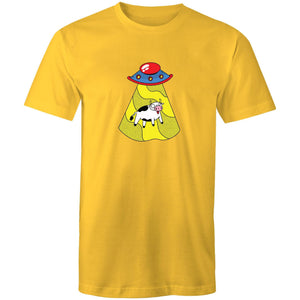 Men's UFO Cow Cartoon T-shirt