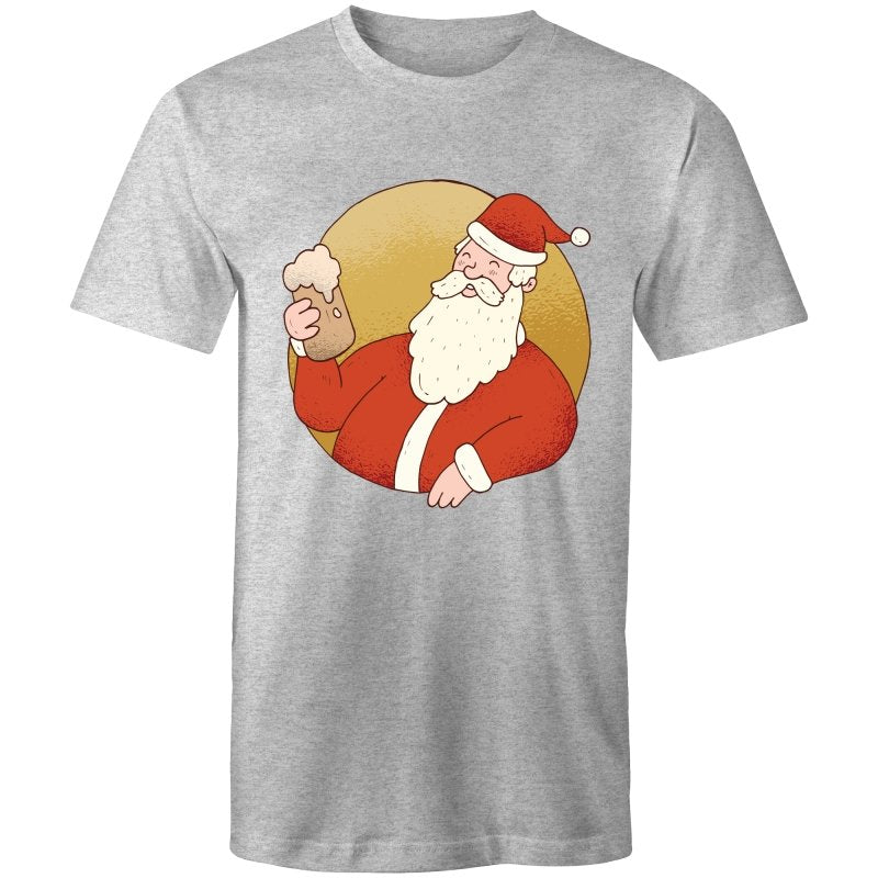 Men's Beer Drinking Santa T-shirt