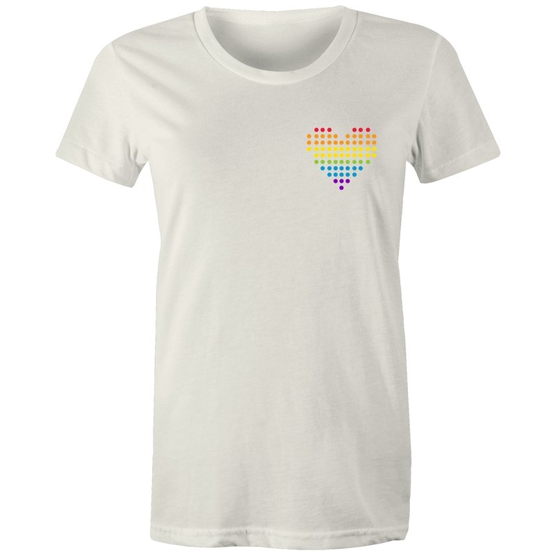 Women's Rainbow Heart Pocket T-shirt
