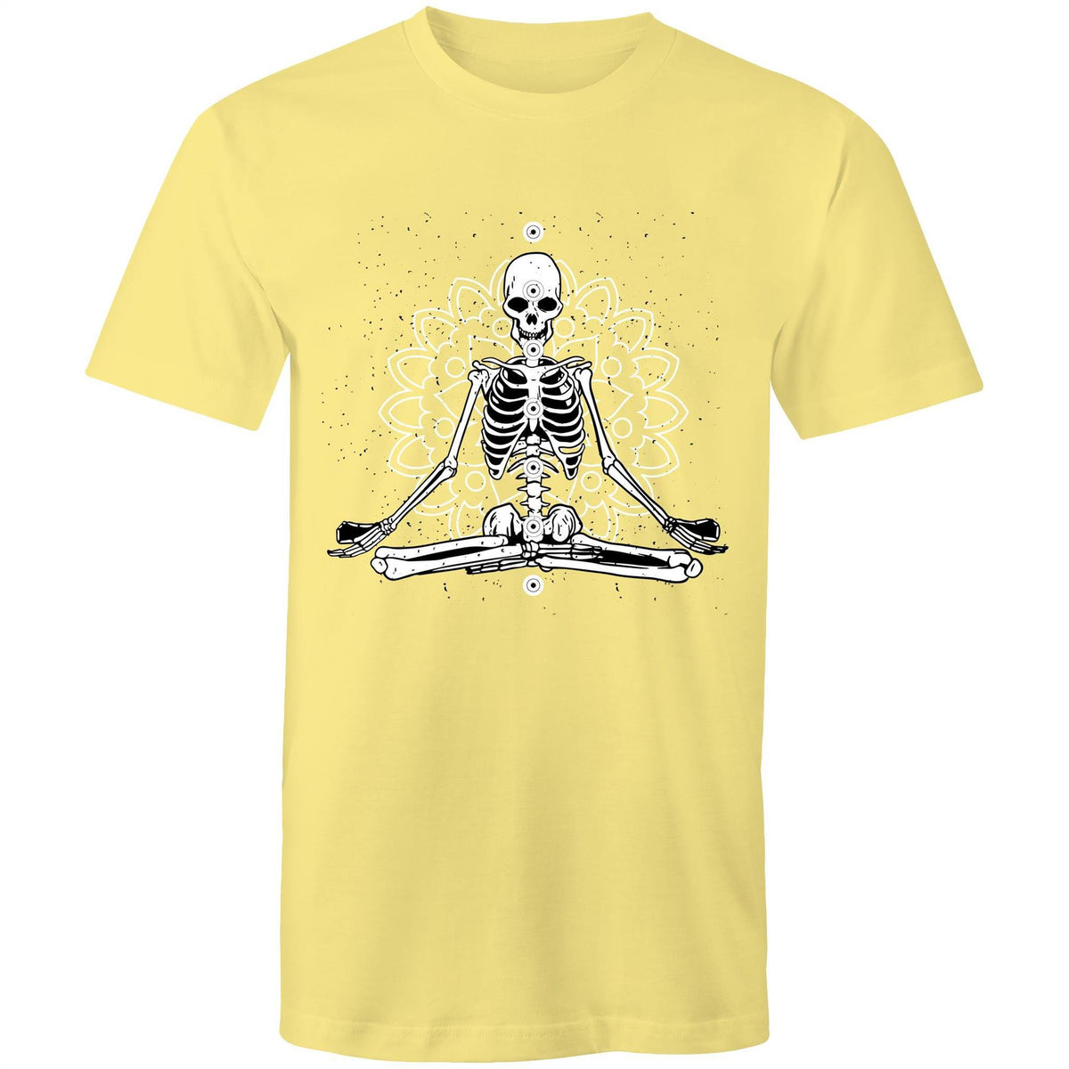 Men's Meditating Skeleton With Lotus Background T-shirt