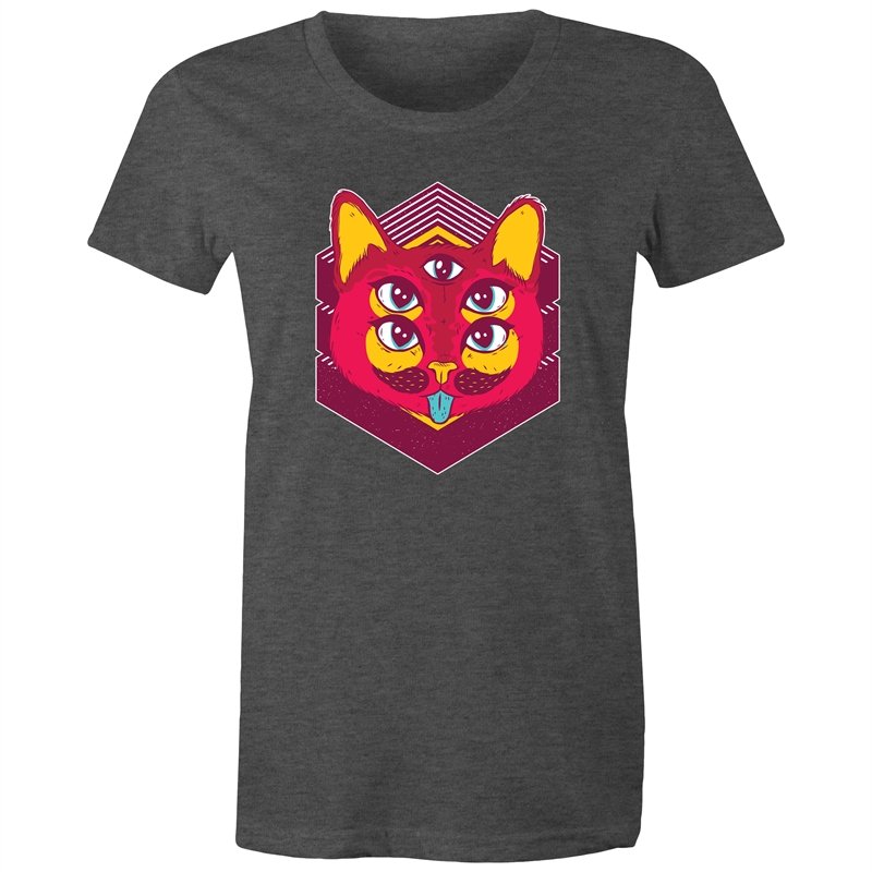Women's Psychedelic Cat T-shirt