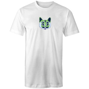 Men's Long Styled Trippy Cat T-shirt