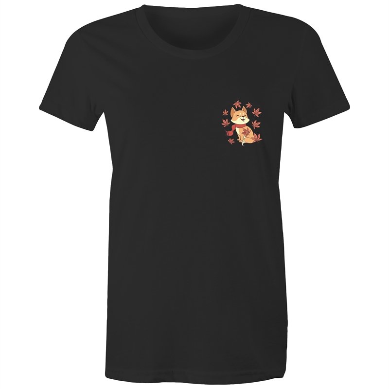 Women's Cute Spring Fox Pocket T-shirt