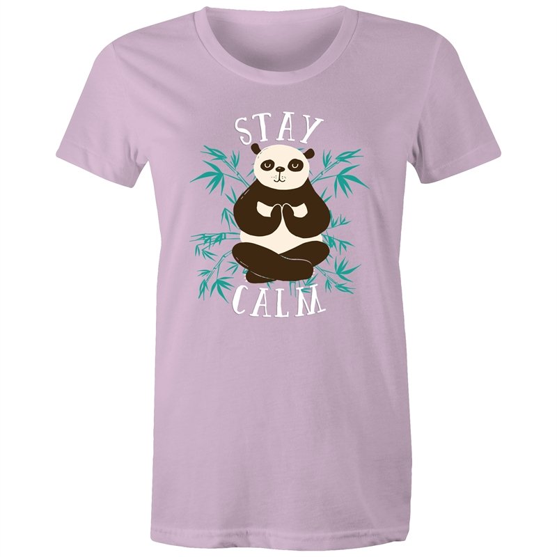 Women's Yoga Stay Calm Panda T-shirt