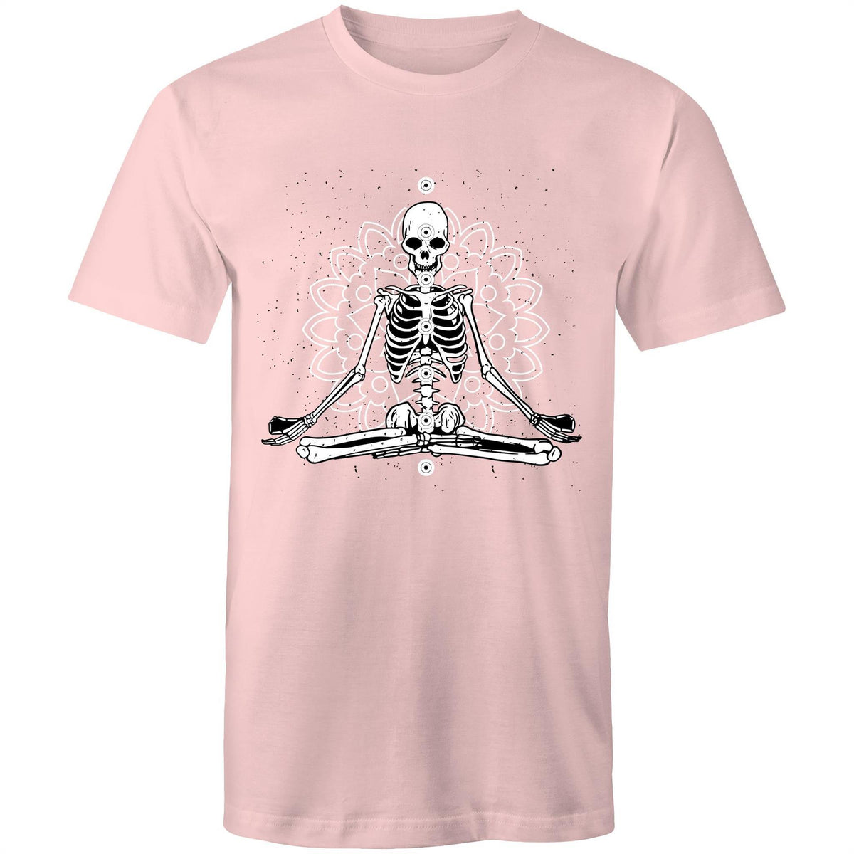 Men's Meditating Skeleton With Lotus Background T-shirt