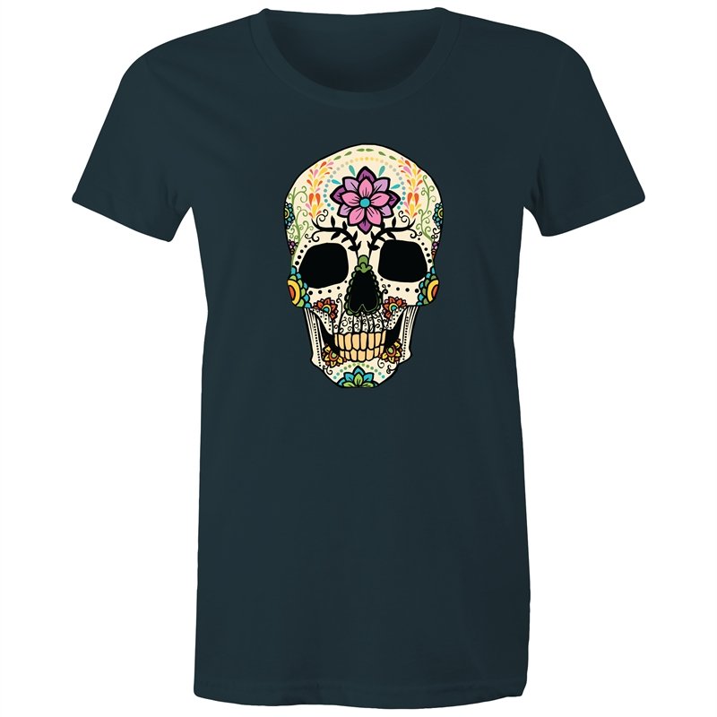 Women's Flower Sugar Skull T-shirt