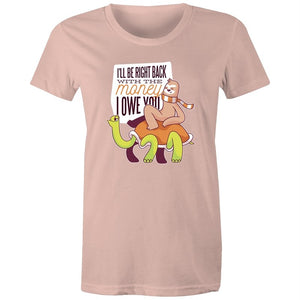 Women's Funny I'll Be Right Back With The Money T-shirt