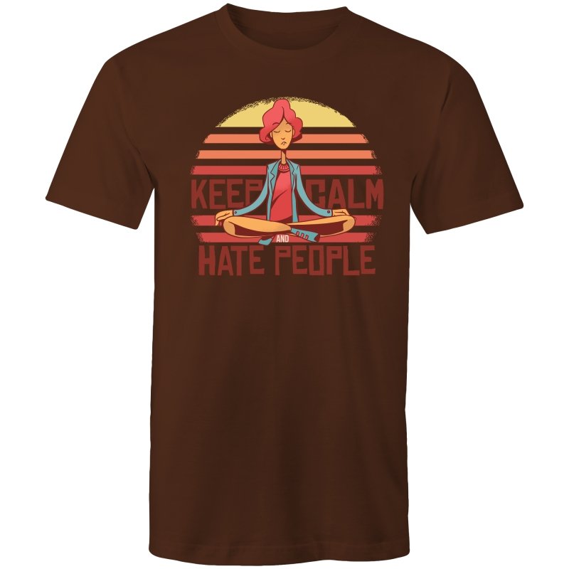 Men's Funny Keep Calm And Hate People T-shirt