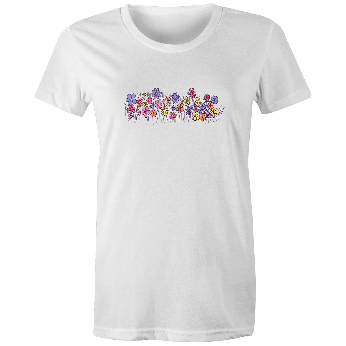 Women's Colourful Flower Field T-shirt