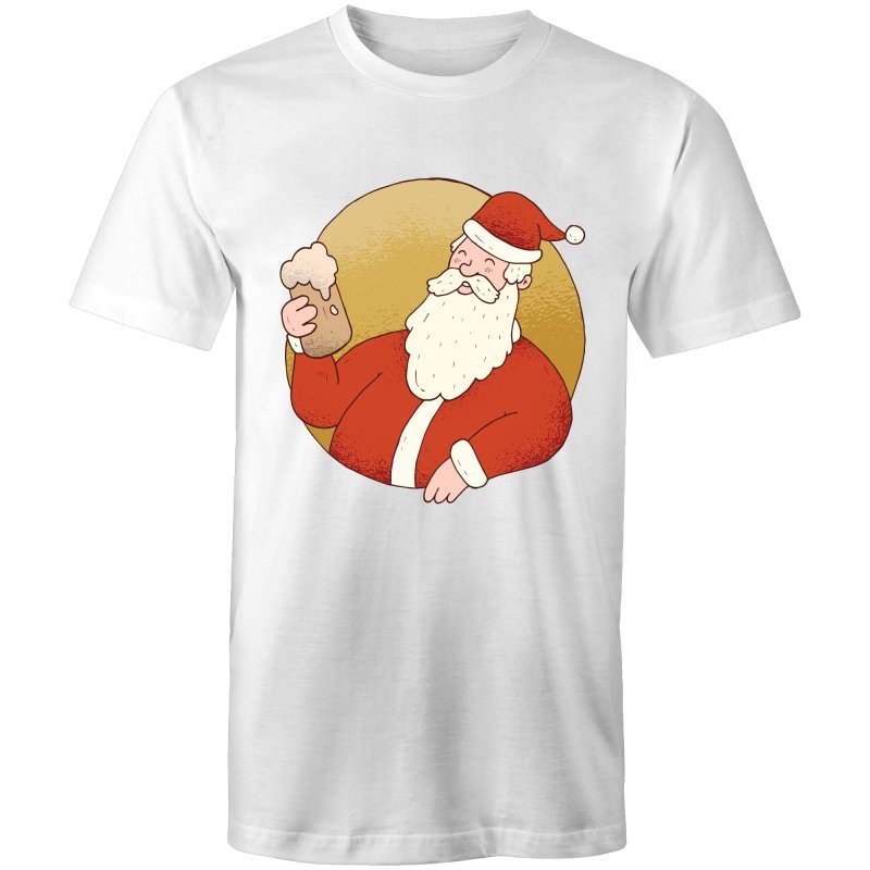 Men's Beer Drinking Santa T-shirt