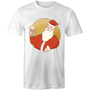 Men's Beer Drinking Santa T-shirt