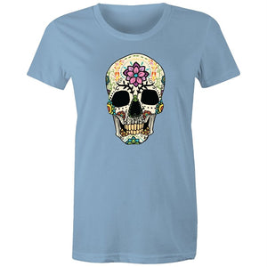 Women's Flower Sugar Skull T-shirt