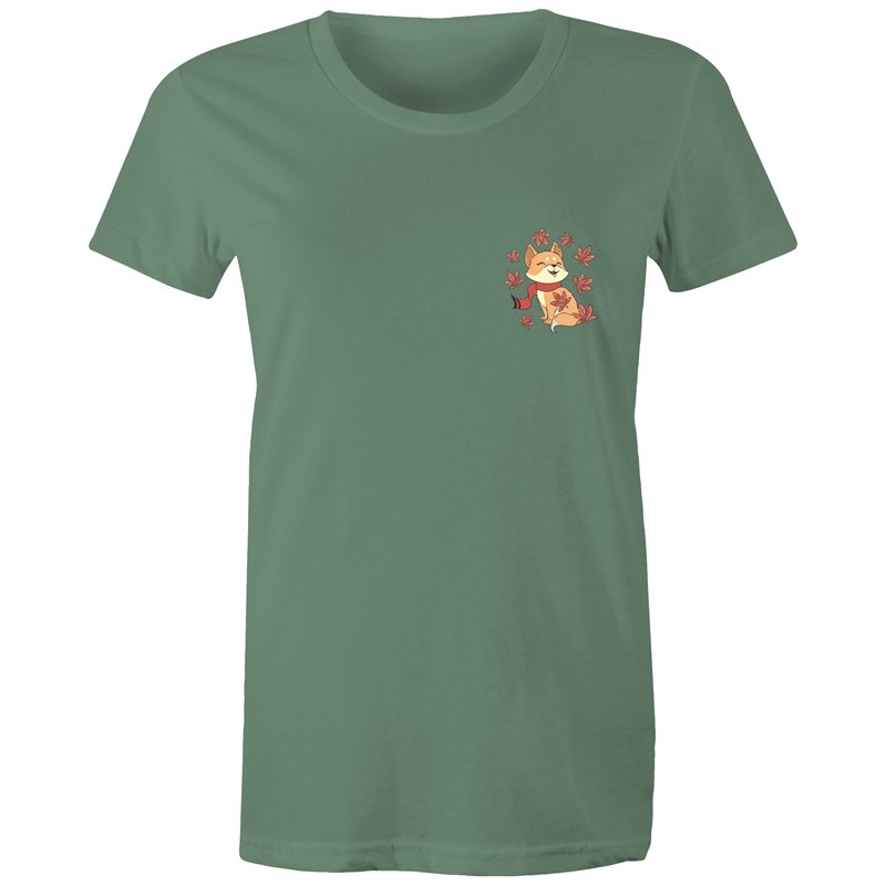 Women's Cute Spring Fox Pocket T-shirt