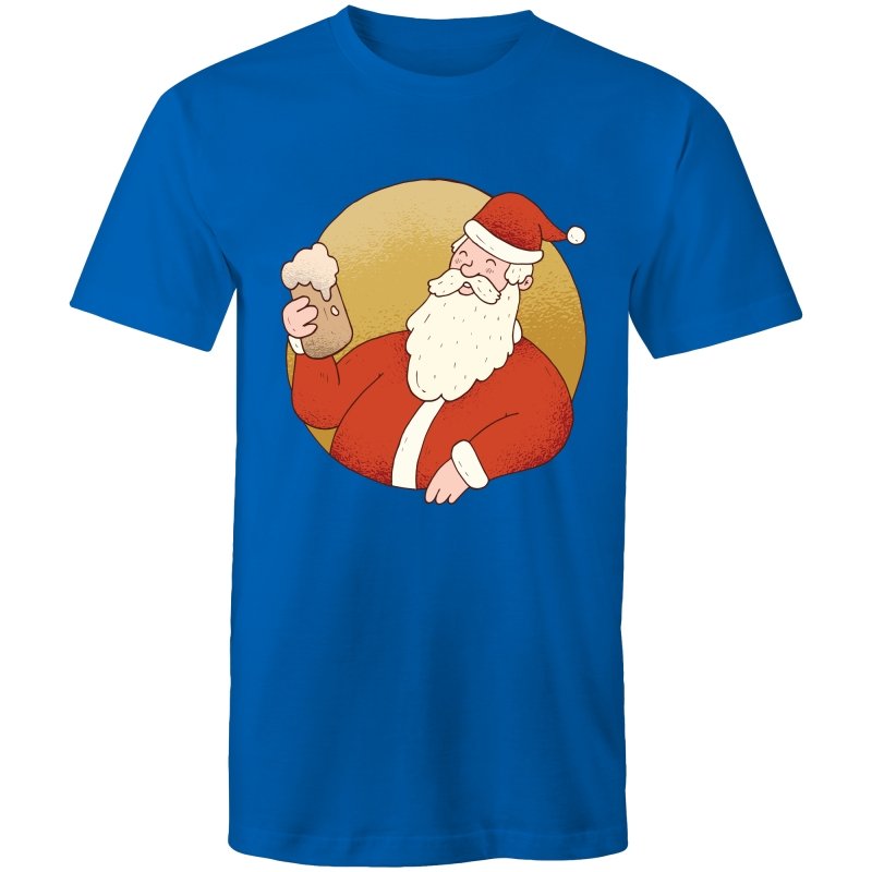 Men's Beer Drinking Santa T-shirt