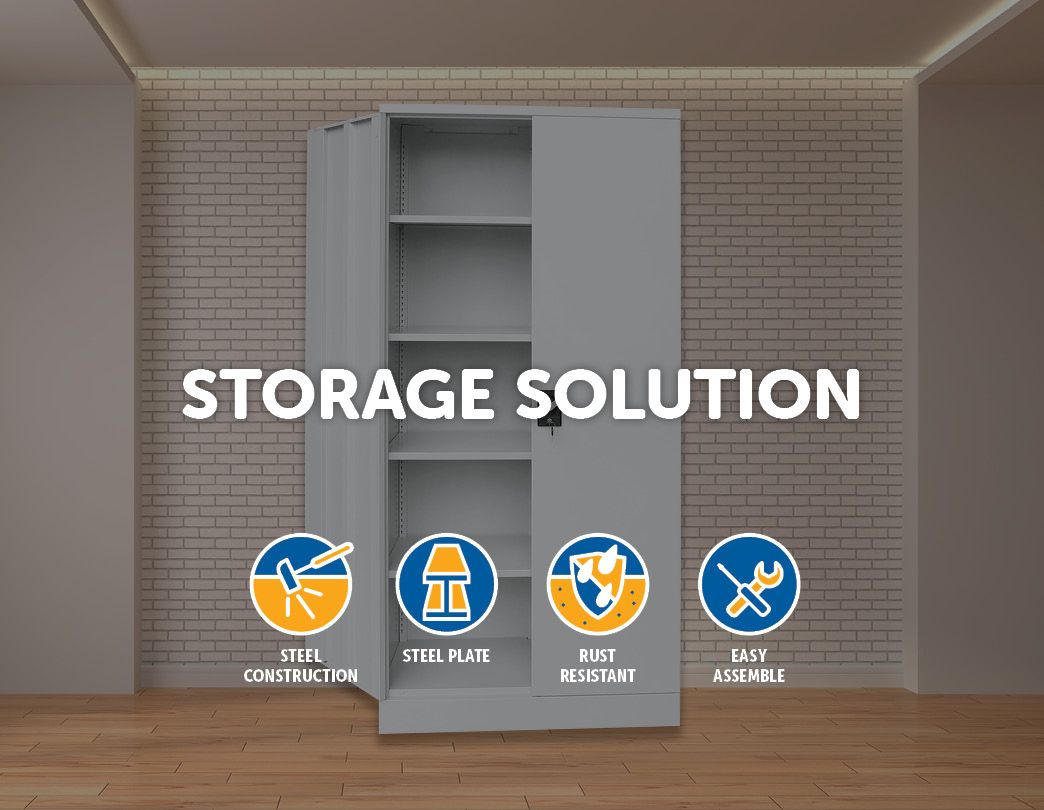 Two-Door Shelf Office Gym Filing Storage Locker Cabinet Safe