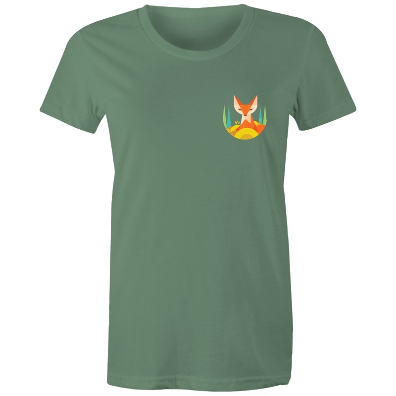 Women's Geometric Fox Pocket T-shirt