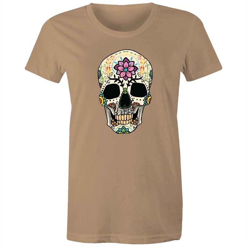 Women's Flower Sugar Skull T-shirt