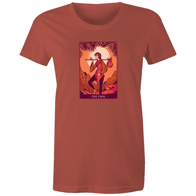 Women's Funny The Fool Tarot Card T-shirt