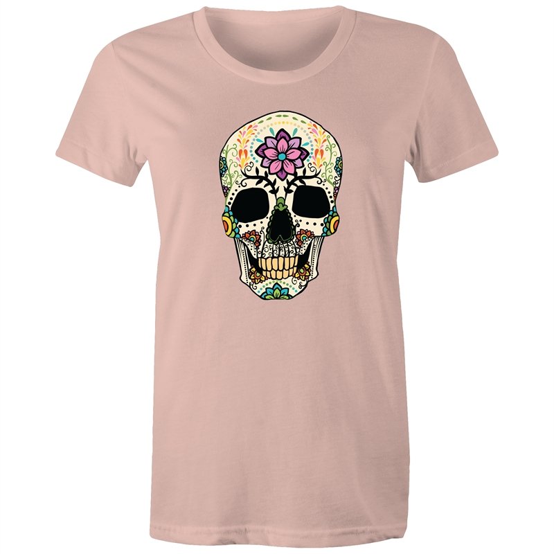 Women's Flower Sugar Skull T-shirt