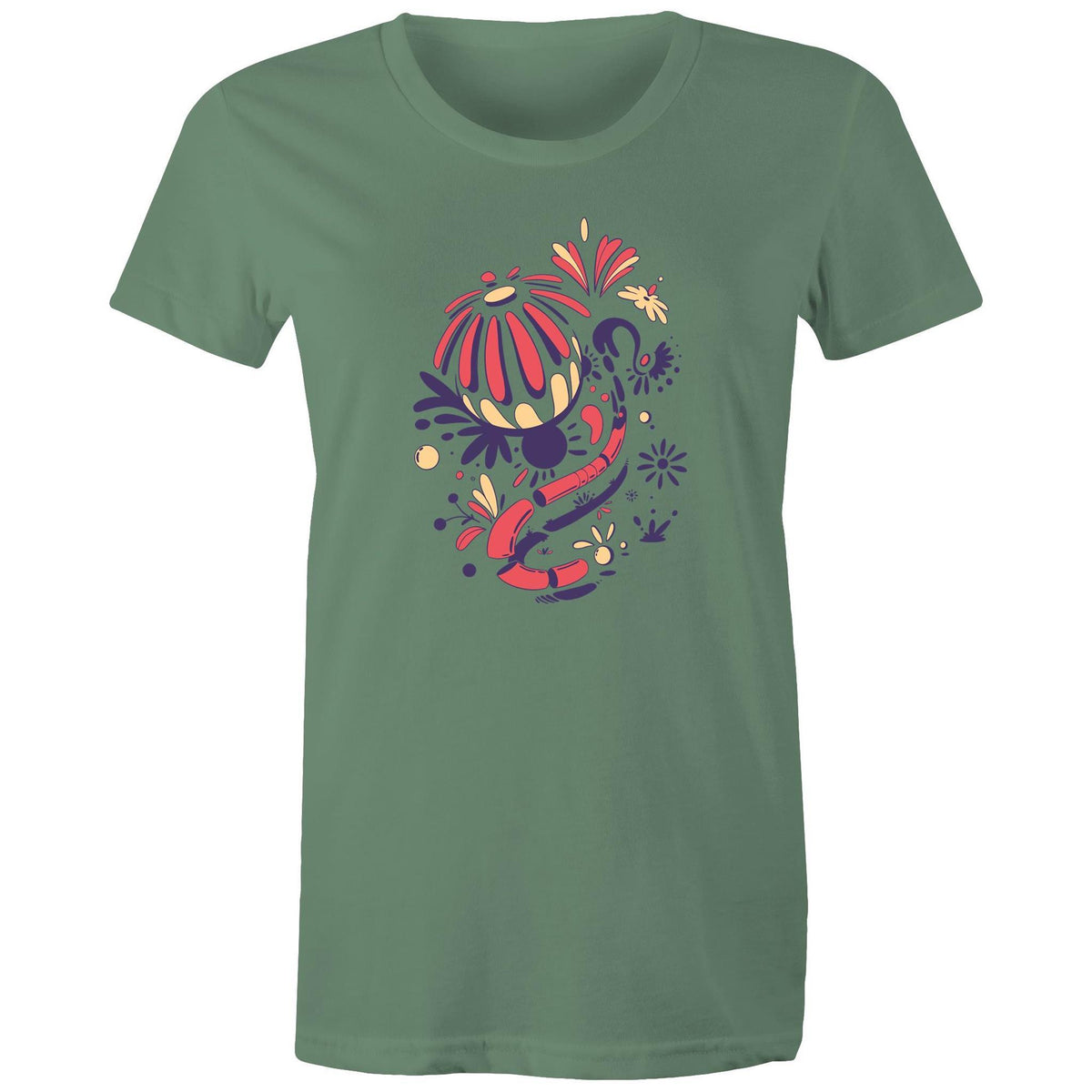 Women's Abstract Flower Art T-shirt